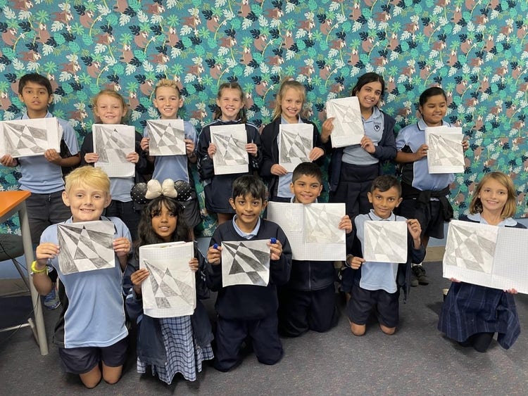13 students showing their art